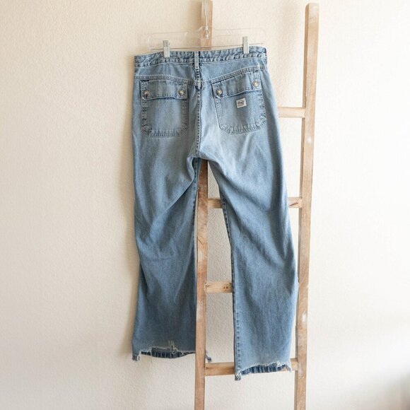 !TRUE VINTAGE 90s! AUTHENTIC SILVER JEANS LIGHT WASH WIDE LEG SZ 32 - Picture 3 of 10